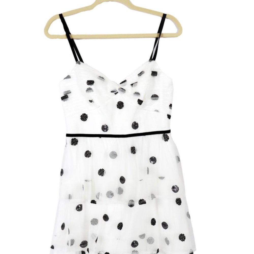 Marchesa Notte - Dotted Tiered Dress